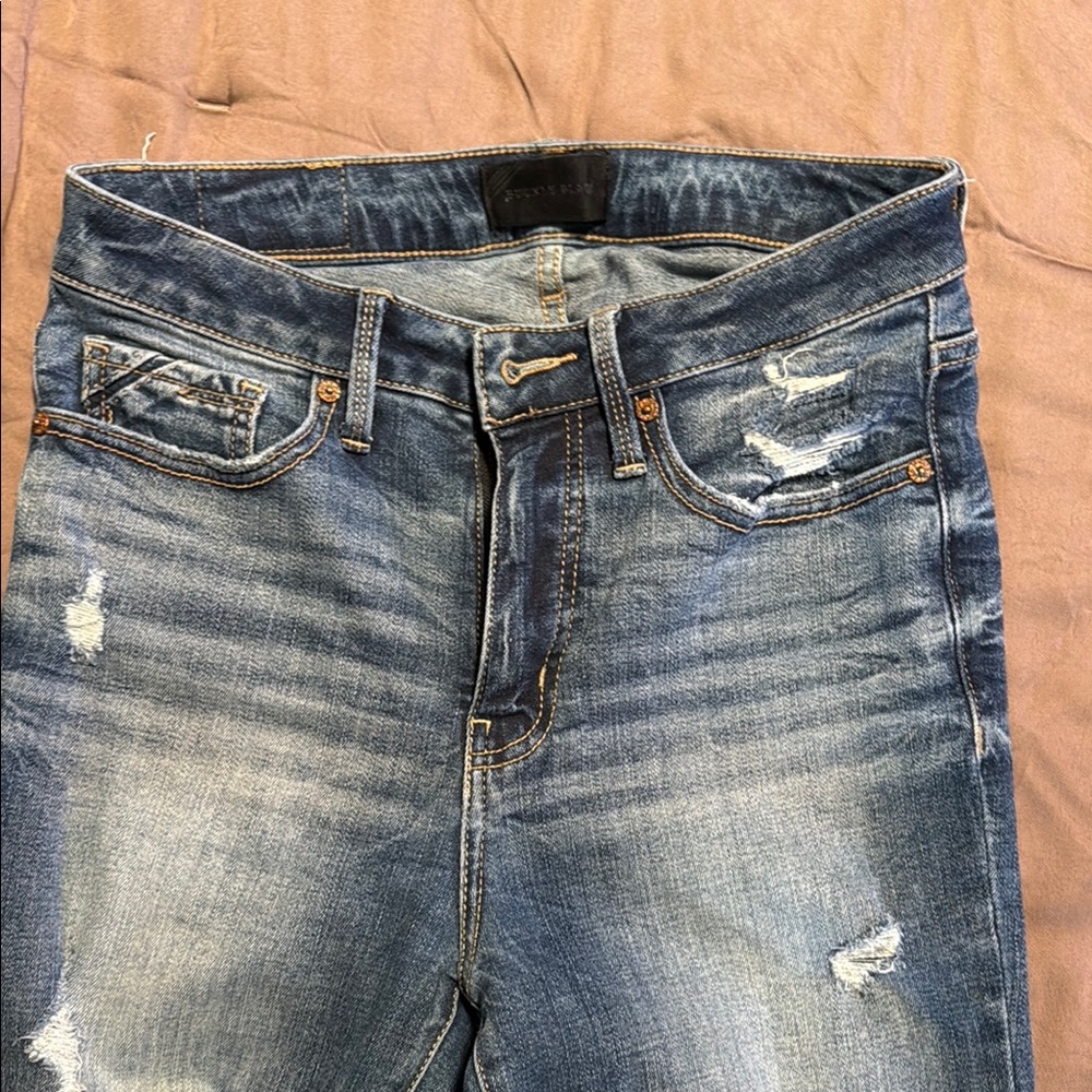 Buckle Black Blue Skinny Distressed Jeans